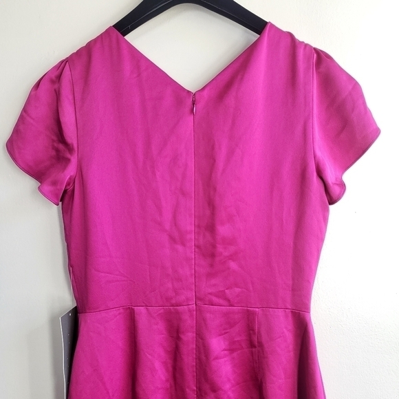 New Theia Lisette High-Low Ruffled Soft Dahlia Cocktail Midi Dress NWT Size 6 - Picture 12 of 15